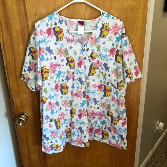 Disney Tops - “Pooh-fect” Winnie the Pooh Scrub Top
